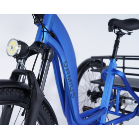 Tricycle adulte non électrique Damius ESSENTIEL coloris bleu métallisé côté gauche