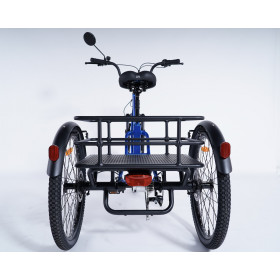 Tricycle adulte Damius ESSENTIEL vue arrière panier et réflecteur de sécurité
