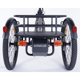 Tricycle électrique Damius EVASION feux arrière clignotants + klaxon intégré