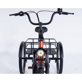 Tricycle adulte Damius ESSENTIEL phare avant et feu arrière à piles