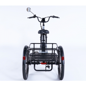 Vue arrière avec panier du tricycle Essentiel