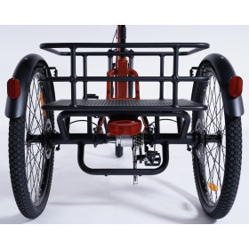 Tricycle adulte Damius ESSENTIEL orange métallisé avec réflecteurs et catadioptres