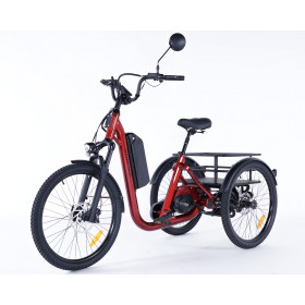 Tricycle électrique pour senior avec panier arrière grande capacité