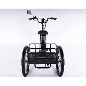 Vue arrière avec panier du tricycle adulte Essentiel