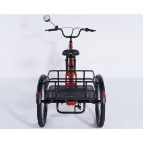 Tricycle adulte non électrique Damius ESSENTIEL grand panier arrière fil métal