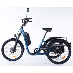 Vélo à trois roues électrique Damius EVASION bleu métallisé
