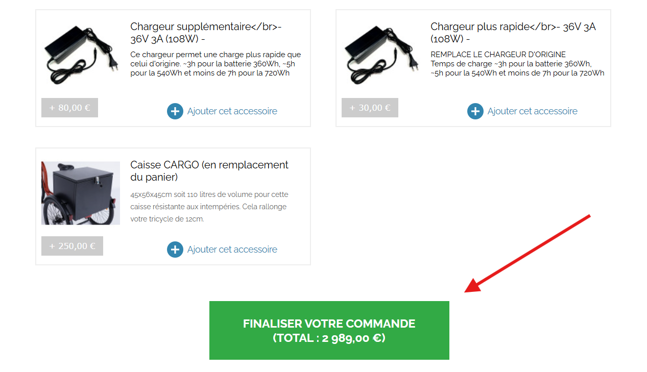 Finalisez configuration commande tricycle Finalisez configuration commande tricycle