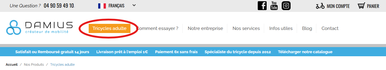 choix menu principal