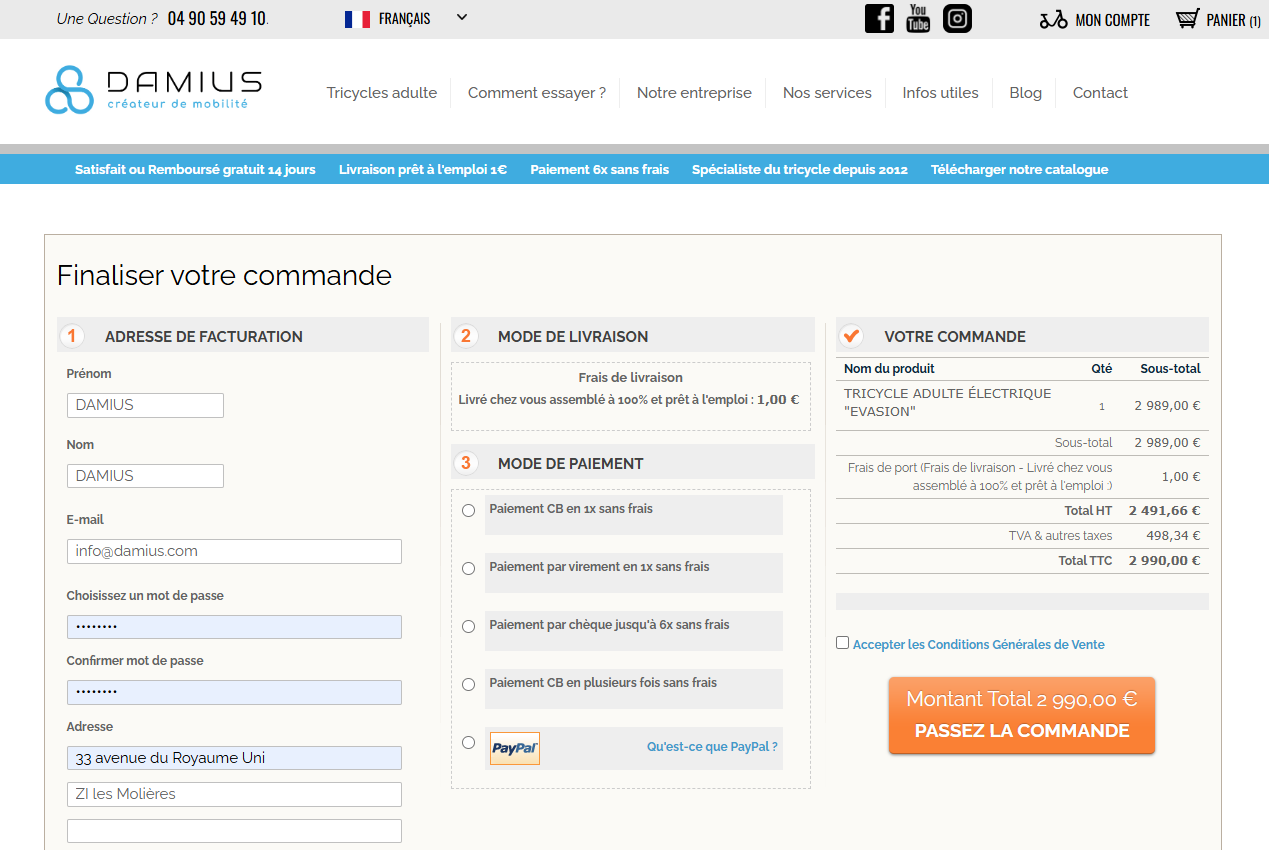 Validation commande Validation commande