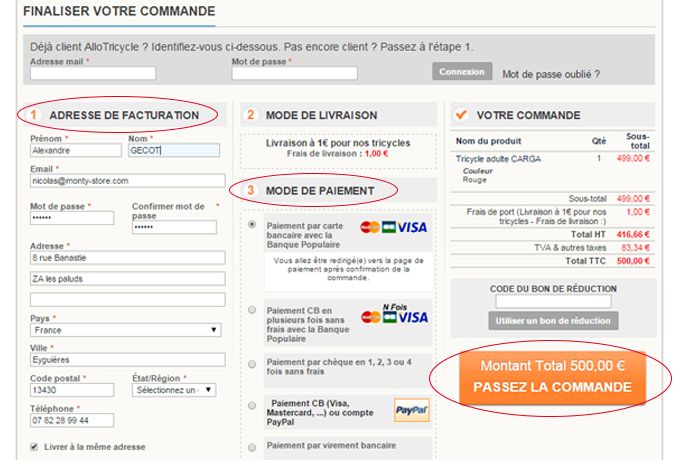Validation commande