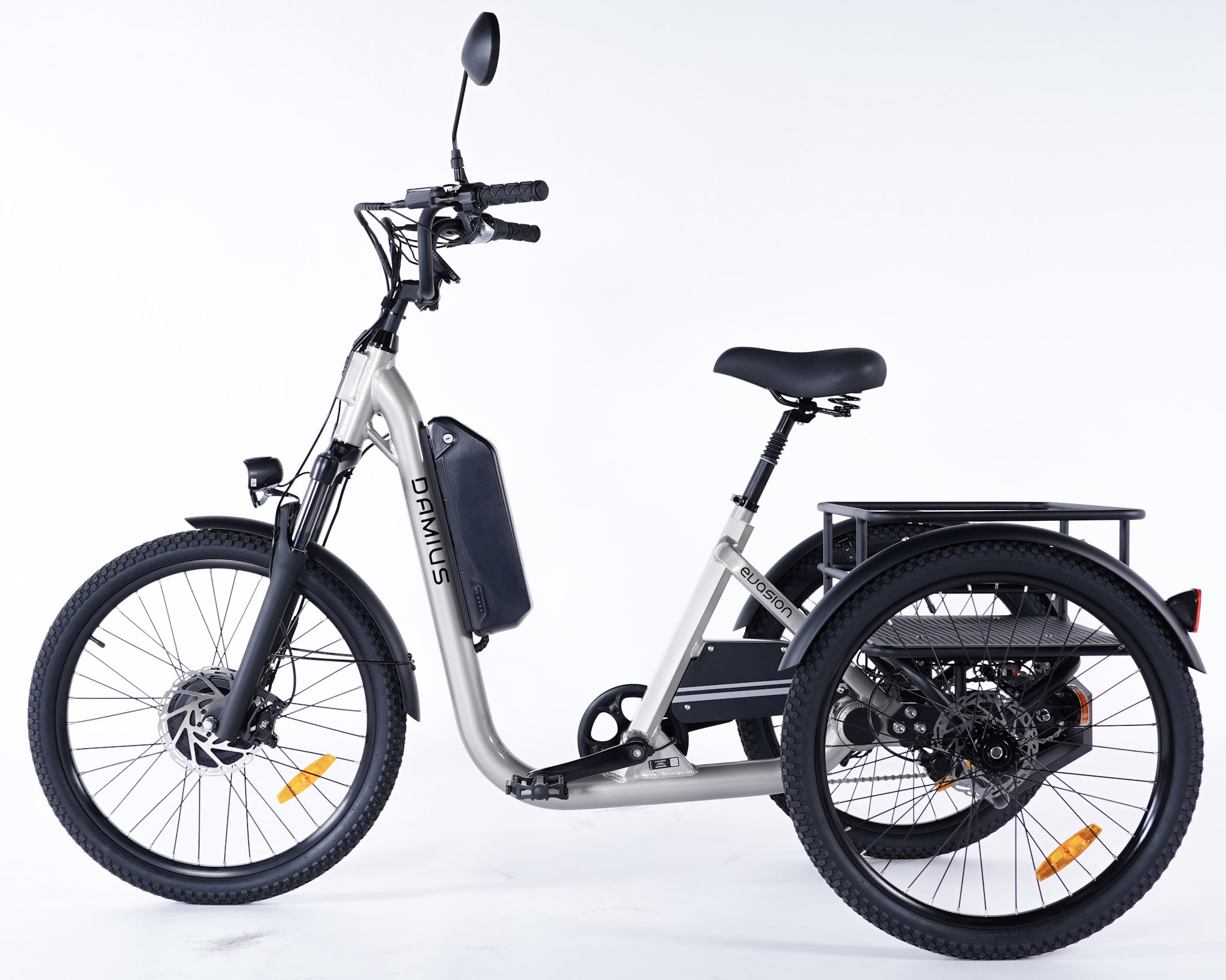 Tricycle électrique adulte Damius EVASION gris légerement champagne Tricycle électrique adulte Damius EVASION gris légerement champagne