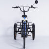 Tricycle adulte non électrique Damius ESSENTIEL bleu métallisé vue de face
