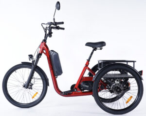 V&eacute;lo trois roues &agrave; assistance &eacute;lectrique Damius EVASION rouge