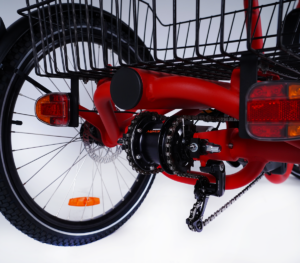 Tricycle &eacute;lectrique pour adulte Damius EVASION 95 Nm vue arri&egrave;re