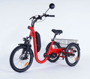 Tricycle &agrave; trois roues &eacute;lectrique Damius EVASION moteur central 95 Nm rouge