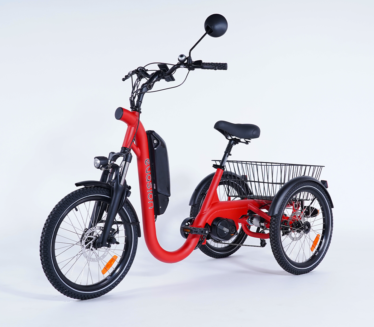Tricycle à trois roues électrique Damius EVASION moteur central 95 Nm rouge